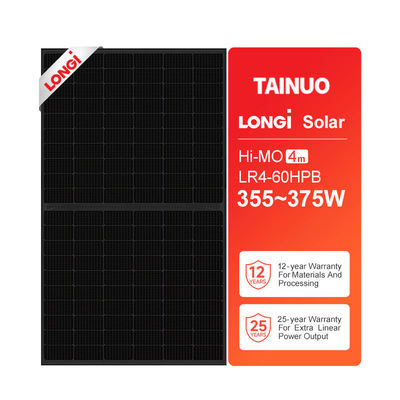 LONGi Hi-MO 4m LR4-60HPB 355-375M M6 9BB Half Cell Black Frame Zonnepanelen 9BB Technologie