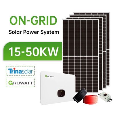10kW 20kW 30kwh Zonne-energiesysteem Pv Zonne-energie-kits op het net Hybride zonne-generator systeem