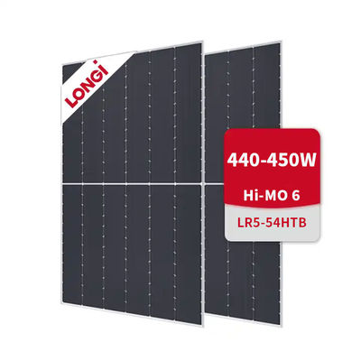 LONGi Hi-MO 6 LR5-54HTB 440-450M Halve cel bifaciale zonnepanelen geheel zwart 440W-450W 23%
