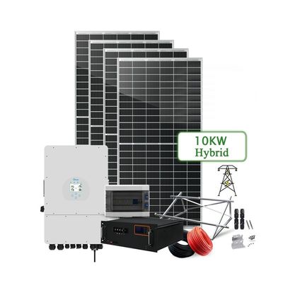 Monokristallijn silicium 5KW 8KW 10KW zonne-energiesysteem Kit Hybrid Compleet voor thuis