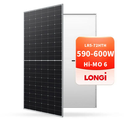 Single Glass Solar Panel Cell Kit 585W LONGi Hi-MO 6 LR5-72HTH met 23,2% efficiëntie