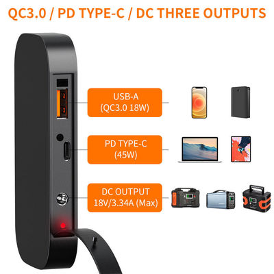 Opvouwbaar monokristallijn zonnepaneel 100W voor lage MOQ Aanpassen lichtgewicht QC3.0 PD45W