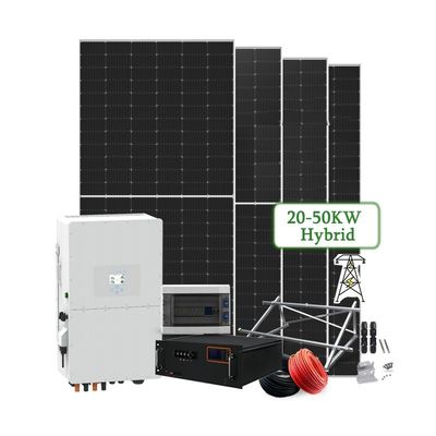 10 kW zonne-energiesysteem Hybride driefasig zonne-PV-systeem CE-certificaat Dakmontage