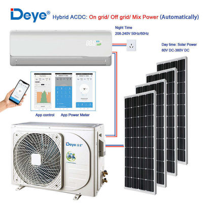 Met timer voorzien Zonne-energie-airconditioner OFF GRID DC 48V Split Hybrid Draagbaar