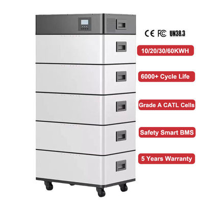 Stapelbare modulaire 51.2v Lifepo4 Lithium Ion Home Solar System 6000 Times 208Ah energieopslagbatterij
