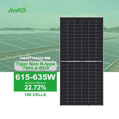 630w Jinko Solar Tiger Neo N-Type MBB 16BB TOPCON 78 Halve cellen Mono zonnepanelen