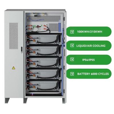 Meer dan 10 jaar systeemontwerp Levensduur Hoge spanning 200KWH zonne-energieopslagsysteem