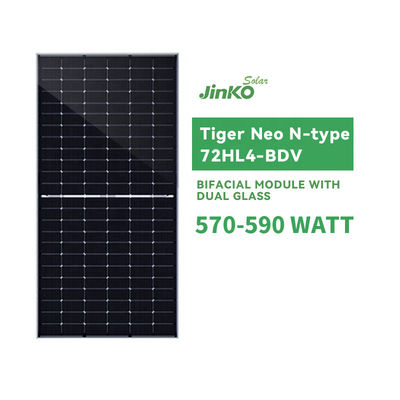 Jinko zonnepaneel 570-590 Watt Bifacial Jinko Tiger Neo N-type 72HL4-BDV voor projecten