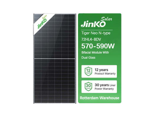 Jinko zonnepaneel 550w 570w 575w 580w 585w 590w 600w Bifacial Jinko Tiger Neo N-type 72HL4-BDV