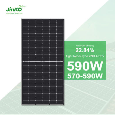 Jinko Solar Tiger Neo N-type PV zonnepanelen 590W 585W 580W 575W 570W voor On Grid Solar System