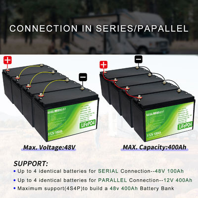Ingebouwde BMS ABS PC Zwarte Lithium LiFePO4 Cylindrische batterijcel voor huishoudelijke stroom 12,8V