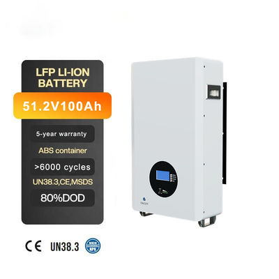 16S1P 5kWh tot 30kWh Muur gemonteerd zonne-energieopslagsysteem voor thuisgebruik met 6000 cycli