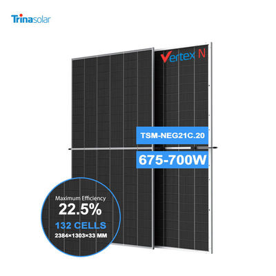 Trina Solar Vertex Bificial N-type 675W 680W 685W 690W 695W 700W zonnepanelen voor zonne-energiesysteem