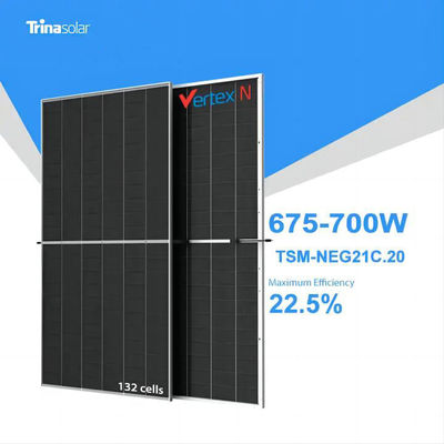 Anodisatieraam van aluminiumlegering 700W 650W 690W zonnepanelen voor commerciële zonne-energie