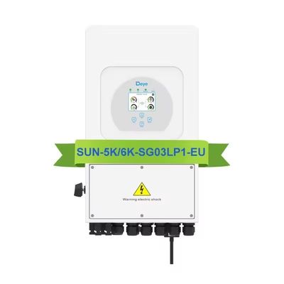 50/60Hz Uitgangsfrequentie Deye SUN-3.6 5 6K-SG03LP1-EU 8kw Hybride zonne-energie-omvormer
