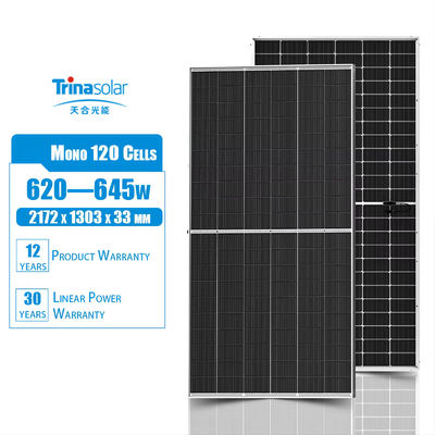 Bifaciale zonnepanelen N-type 620w 625w 630w 635w 640w 645w voor 210mmx210mm Cell Size