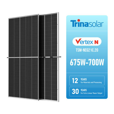 TSM-NEG21C.20 Trina Vertex 675w 680w Glas zonnepaneel 685w 690w 695w 700w PV-module