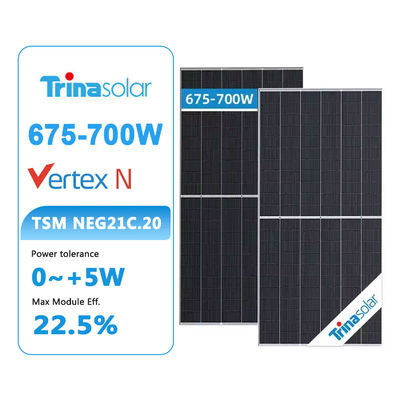 Trina Bifacial zonnepanelen N-type 680W 700W Power voor thuis met 210mmx210mm celgrootte