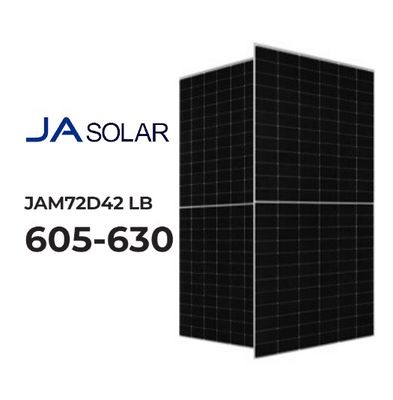 Hoogvermogen 620W Ja zonnepaneel met IP68 verbindingsdoos en 2,0 mm gehard laag ijzer glas