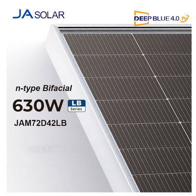 Hoogvermogen 620W Ja zonnepaneel met IP68 verbindingsdoos en 2,0 mm gehard laag ijzer glas