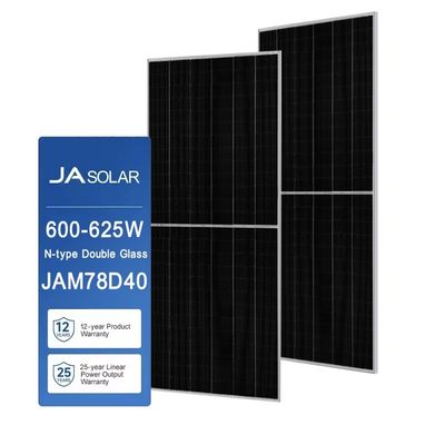 22.4% Panel Efficiency JA SOLAR Smart 600 Watt Bifaciale glazen zonnepanelen voor de woestijn