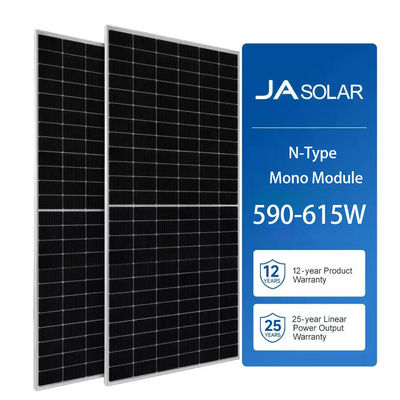 JA Solar System Plate Mono Panel 590W 595W 600W 605W 610W 615W bij 22,80% Panel Efficiency