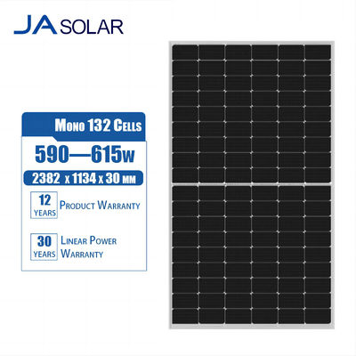 JA Zonnepanelen 590w 595w 600w 605w 610w 615w Dubbelglas N-type Bifaciale mono-modules