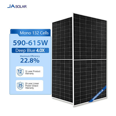 182mmx182mm Celgrootte N-type 590W 595W 600W 605W 610W 615W Full Black Mono Solar Panel