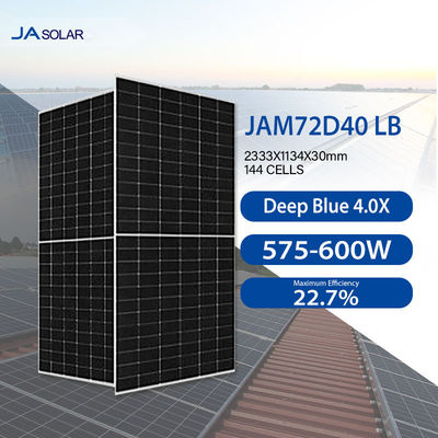 JA Solar Deep Blue 4.0 N-type bifaciale dubbele klasse monomodule 575-600W JAM72D40 LB