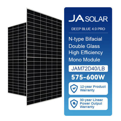 182mmx182mm Celgrootte JAM72D40LB 575w-600w Deep Blue 4.0 Pro Bifacial N Type Zonnepaneel
