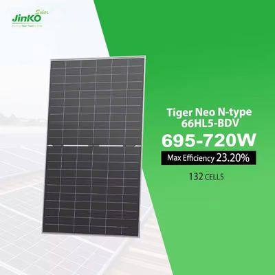 182mmx182mm Celgrootte N Type Mono-kristallijn Tier 1 Zonnepanelen 720W voor bedrijven