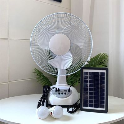 Populaire 12 inch zonne-oplaad tafelventilator met paneel en LED-licht