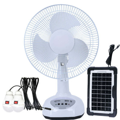 Populaire 12 inch zonne-oplaad tafelventilator met paneel en LED-licht