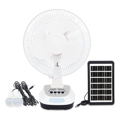 3 bladen 12 inch zonneventilator Tafel oplaadbare elektrische ventilator met zonnepaneel