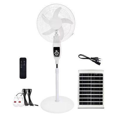 16 inch op zonne-energie aangedreven oplaadbare ventilator 12V met luchtkoeling motor lithiumbatterie