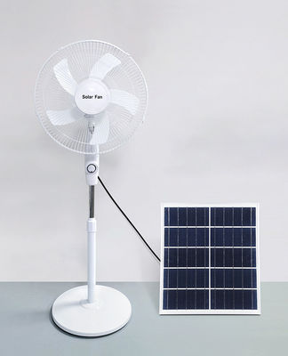 16 inch op zonne-energie aangedreven oplaadbare ventilator 12V met luchtkoeling motor lithiumbatterie