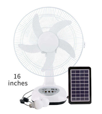14 inch 2 snelheden zonne-aangedreven oscillerende ventilator zonne-deskventilator met LED-lampen